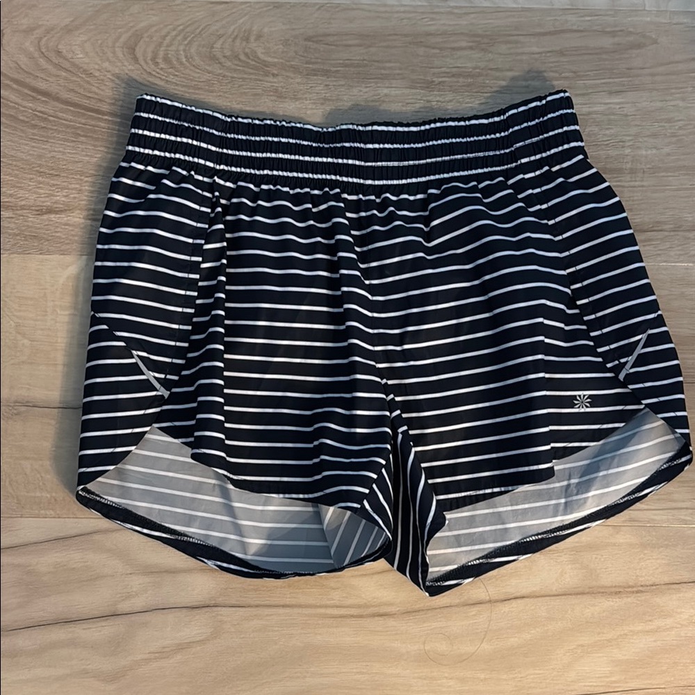 Black and White Striped Women's Shorts